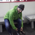 Steve Morris getting ready for the rink during the annual Elementary and Middle School Ice Skatin...