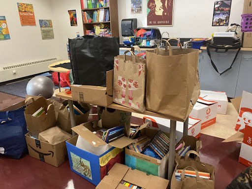 Second graders collected 400 books for neighborhood children.