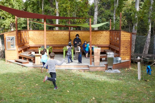 With Jalen facilitating, students are eager to play and learn in the Field Station under the popl...